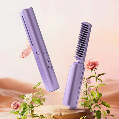 Portable Mini Hair Straightener Hot Comb - RECHARGEABLE