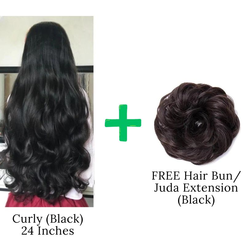 DIWALI SALE - 24 Inches" Clip In Hair Extensions + FREE Hair Bun (Juda) Extension