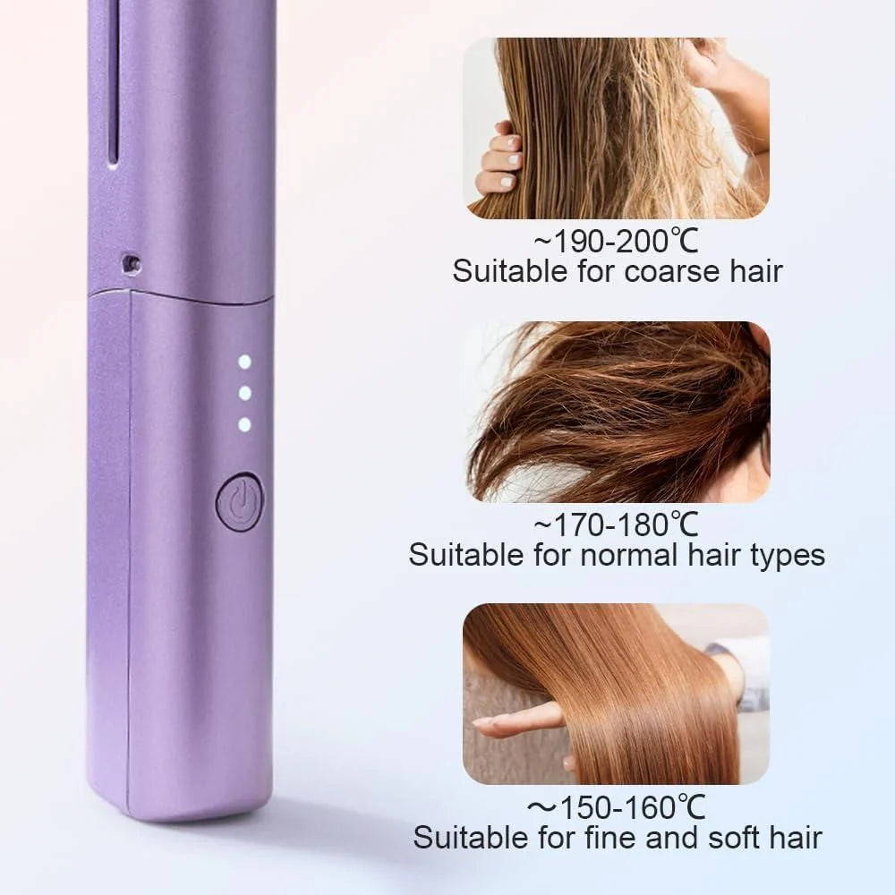 Portable Mini Hair Straightener Hot Comb - RECHARGEABLE