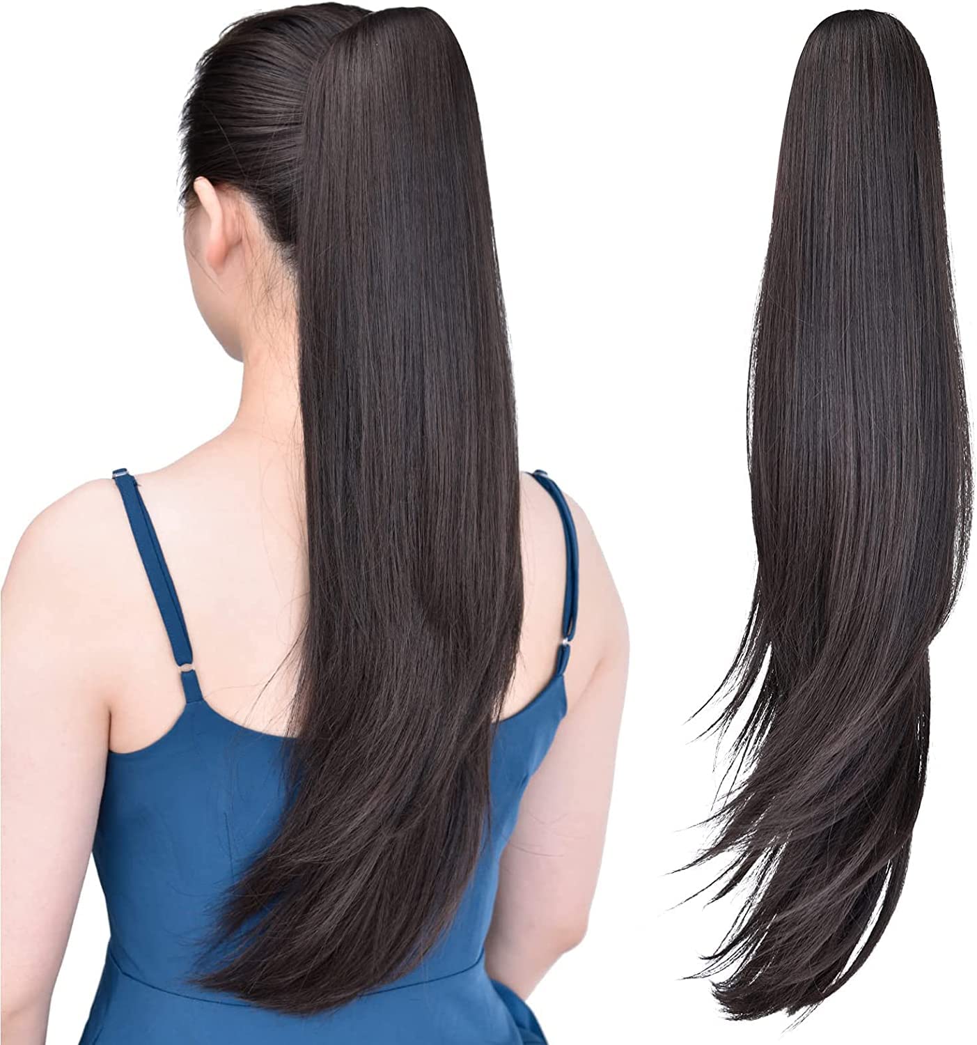 18 Inch Ponytail Hair Extension + FREE Hair Bun (Juda) Extension