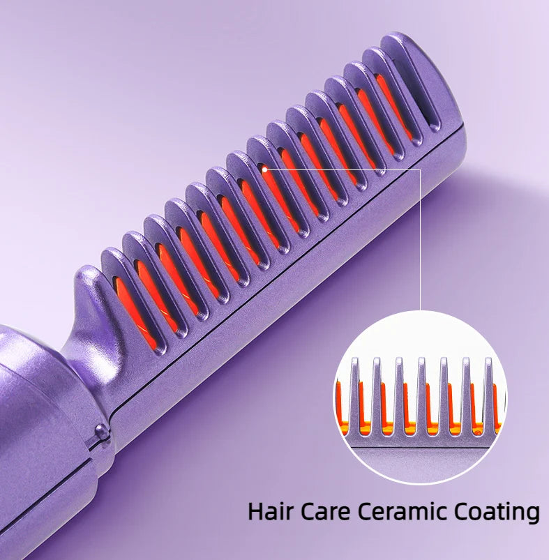 Portable Mini Hair Straightener Hot Comb - RECHARGEABLE